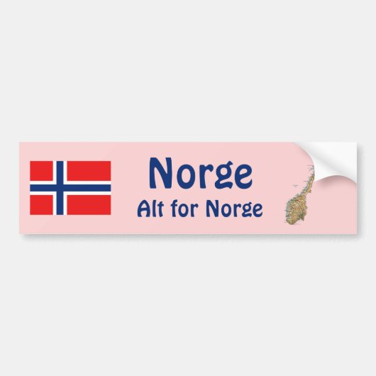 Norwegische Flagge + Karte Autoaufkleber (Vorne)