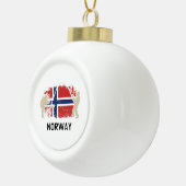 Norwegische Flagge Keramik Kugel-Ornament (Rechts)