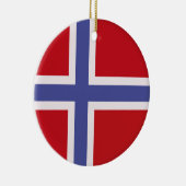 Norwegische Flagge Keramik Ornament (Rechts)