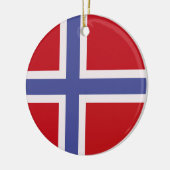 Norwegische Flagge Keramik Ornament (Links)