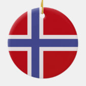 Norwegische Flagge Keramik Ornament (Hinten)