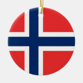 Norwegische Flagge Keramik Ornament (Vorne)