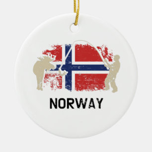 Norwegische Flagge Keramik Ornament