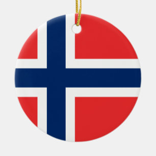 Norwegische Flagge Keramik Ornament