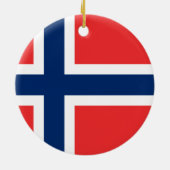 Norwegische Flagge Keramik Ornament (Hinten)