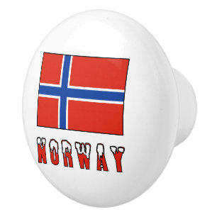 Norwegische Flagge Keramikknauf