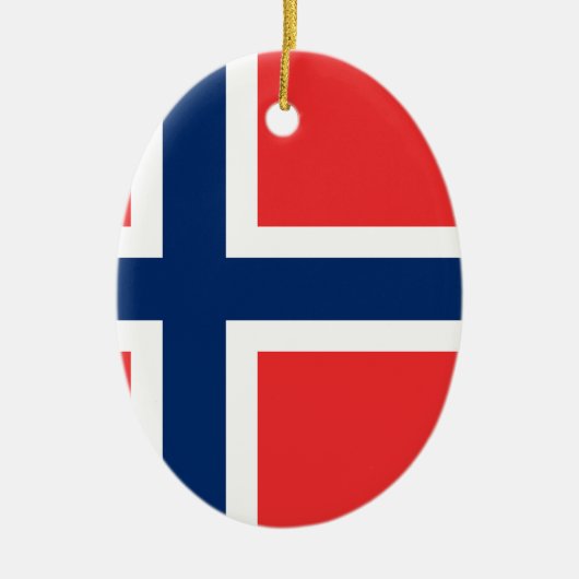 Norwegische Flagge Keramikornament (Vorne)