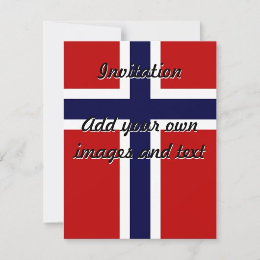 Norwegische Flagge - Kongeriket Norge - Norsk flag Einladung (Vorderseite)
