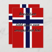 Norwegische Flagge - Kongeriket Norge - Norsk flag Einladung (Vorne/Hinten)