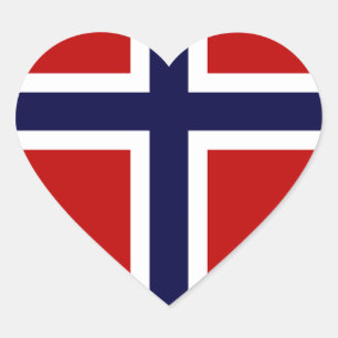 Norwegische Flagge - Kongeriket Norge - Norsk Herz-Aufkleber