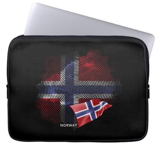 norwegische Flagge Laptopschutzhülle (Vorderseite)
