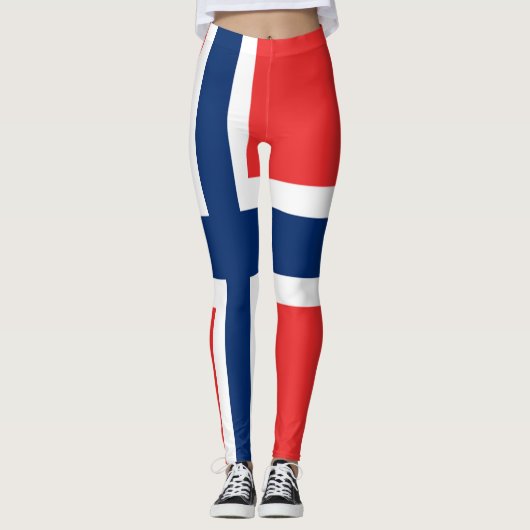 Norwegische Flagge Leggings (Vorderseite)