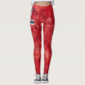 Norwegische Flagge Leggings (Vorderseite)