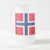 Norwegische Flagge Mattglas Bierglas (Vorderseite Links)