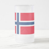 Norwegische Flagge Mattglas Bierglas (Mittel)