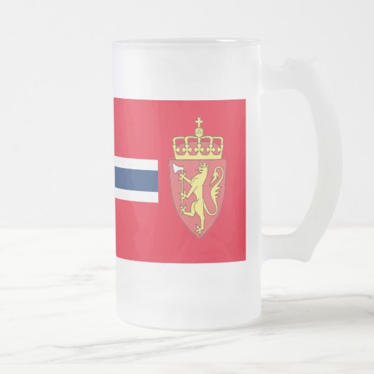 Norwegische Flagge Mattglas Bierglas (Rechts)