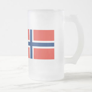 Norwegische Flagge Mattglas Bierglas