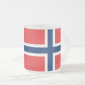 Norwegische Flagge Mattglastasse (VorderseiteRechts)