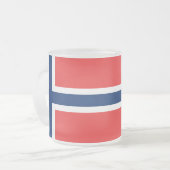 Norwegische Flagge Mattglastasse (Vorderseite Links)