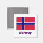 Norwegische Flagge mit Name Magnet (Vorderseite/Rückseite)