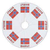 Norwegische Flagge mit Norwegen Fleece Weihnachtsbaumdecke (Vorderseite)