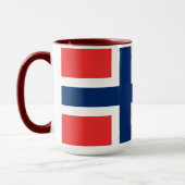 Norwegische Flagge mit Wappen Tasse (Links)