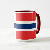 Norwegische Flagge mit Wappen Tasse (VorderseiteRechts)