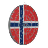 Norwegische Flagge (Norwegen) Dartscheibe (Vorderseite Links)