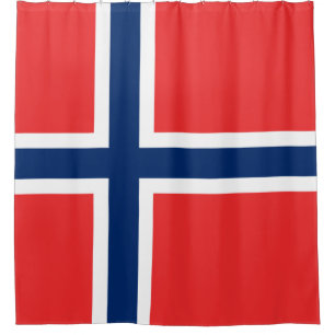 Norwegische Flagge (Norwegen) Duschvorhang