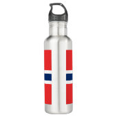 Norwegische Flagge (Norwegen) Edelstahlflasche (Rückseite)