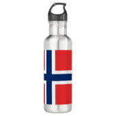 Norwegische Flagge (Norwegen) Edelstahlflasche (Vorderseite)