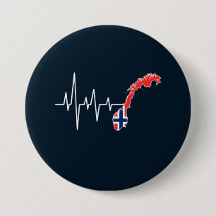 Norwegische Flagge Norwegen Flagge Norge Herzschla Button