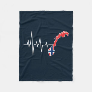 Norwegische Flagge Norwegen Flagge Norge Herzschla Fleecedecke