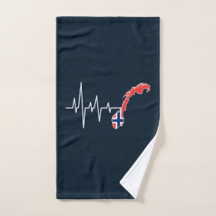 Norwegische Flagge Norwegen Flagge Norge Herzschla Handtuch
