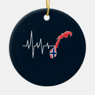 Norwegische Flagge Norwegen Flagge Norge Herzschla Keramik Ornament