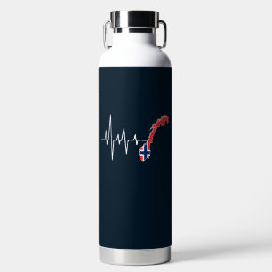 Norwegische Flagge Norwegen Flagge Norge Herzschla Trinkflasche