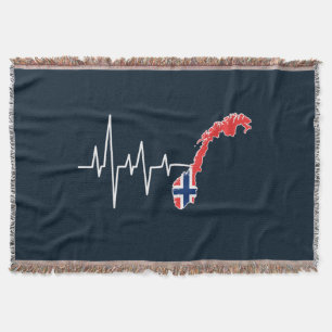 Norwegische Flagge Norwegen Flaggennorm Heartbeat Decke