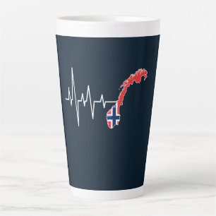 Norwegische Flagge Norwegen Flaggennorm Heartbeat Milchtasse