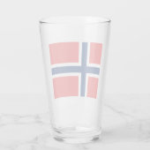 Norwegische Flagge (Norwegen) Glas (Rückseite)