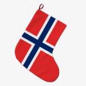Norwegische Flagge (Norwegen) Großer Weihnachtsstrumpf (Vorderansicht (hängend))