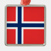 Norwegische Flagge (Norwegen) Keramik Ornament Aus Metall (Vorne)