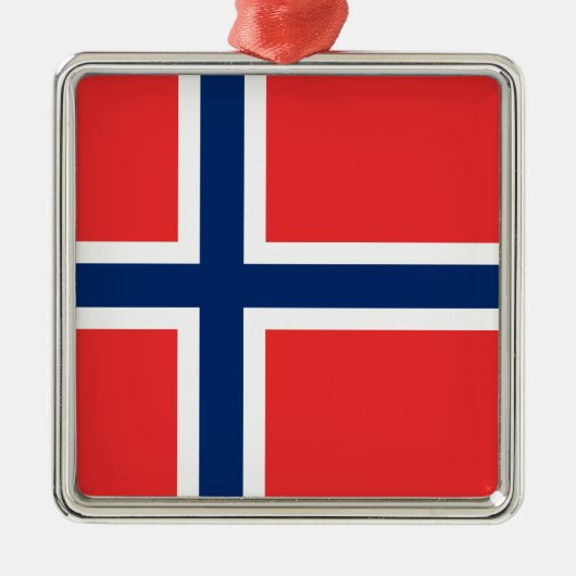 Norwegische Flagge (Norwegen) Keramik Ornament Aus Metall (Vorne)