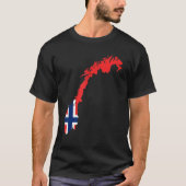 Norwegische Flagge (Norwegen) Kontur Norwegen T-Shirt (Vorderseite)