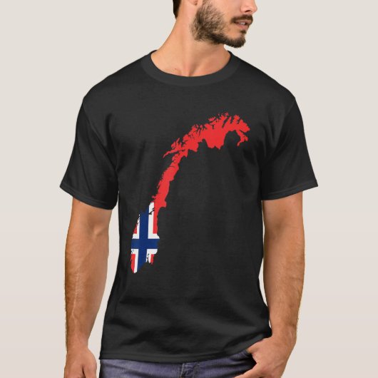 Norwegische Flagge (Norwegen) Kontur Norwegen T-Shirt (Vorderseite)