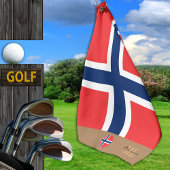 Norwegische Flagge & Norwegen, mit Monogramm / Gol Golfhandtuch