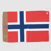Norwegische Flagge & Norwegen, mit Monogramm / Gol Golfhandtuch (Horizontal)