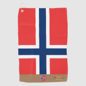 Norwegische Flagge & Norwegen, mit Monogramm / Gol Golfhandtuch (Vorderseite)