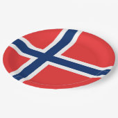 Norwegische Flagge (Norwegen) Pappteller (Schrägansicht)
