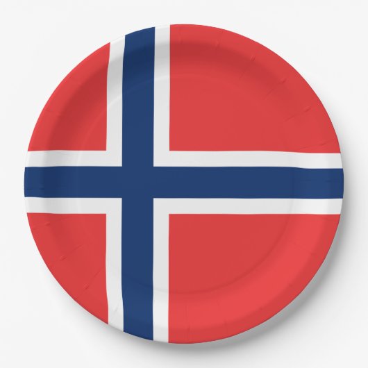 Norwegische Flagge (Norwegen) Pappteller (Vorderseite)