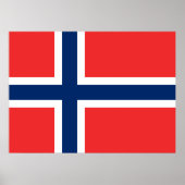 Norwegische Flagge (Norwegen) Poster (Vorne)